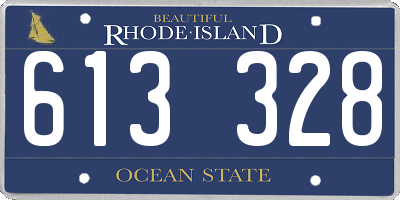 RI license plate 613328