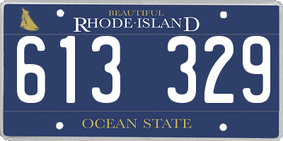 RI license plate 613329