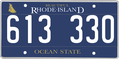 RI license plate 613330