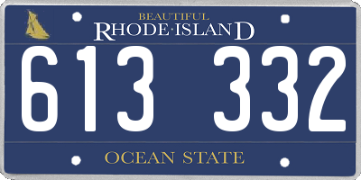 RI license plate 613332
