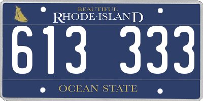 RI license plate 613333