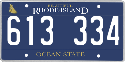 RI license plate 613334