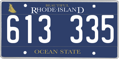 RI license plate 613335