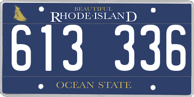 RI license plate 613336