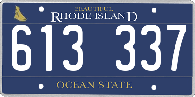 RI license plate 613337