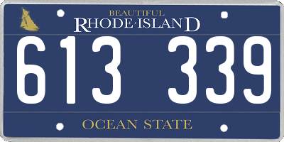 RI license plate 613339