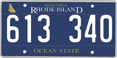 RI license plate 613340