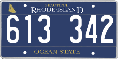 RI license plate 613342