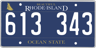 RI license plate 613343