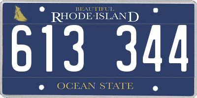 RI license plate 613344