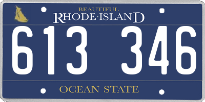 RI license plate 613346
