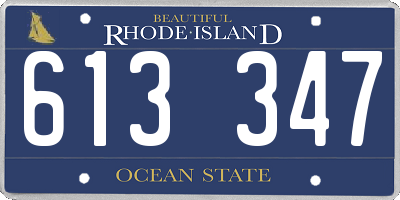 RI license plate 613347