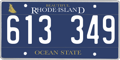RI license plate 613349