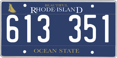 RI license plate 613351