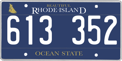 RI license plate 613352