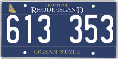 RI license plate 613353