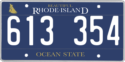 RI license plate 613354
