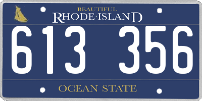 RI license plate 613356