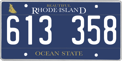 RI license plate 613358