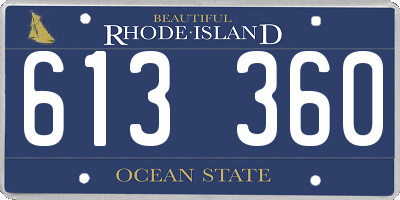 RI license plate 613360