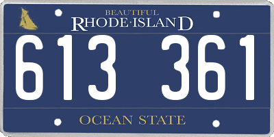 RI license plate 613361