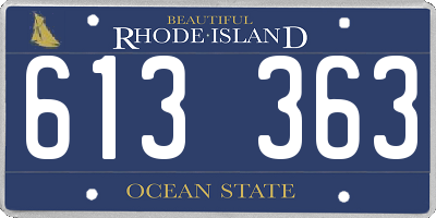 RI license plate 613363