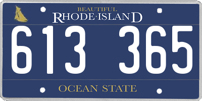 RI license plate 613365