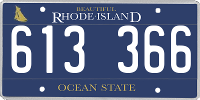 RI license plate 613366