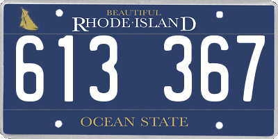 RI license plate 613367