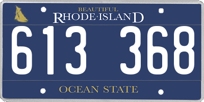 RI license plate 613368