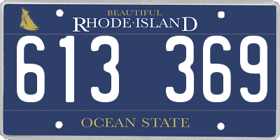 RI license plate 613369