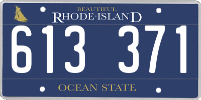 RI license plate 613371