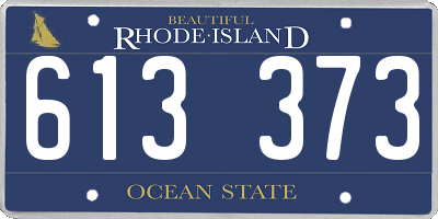 RI license plate 613373