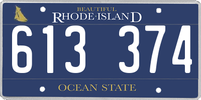 RI license plate 613374