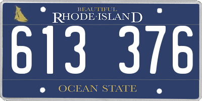 RI license plate 613376