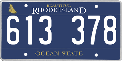 RI license plate 613378