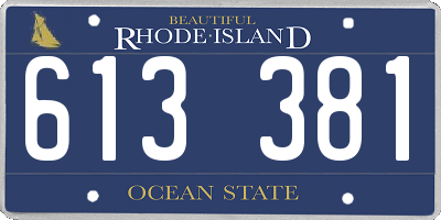 RI license plate 613381
