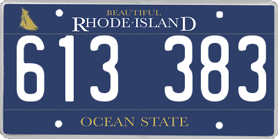 RI license plate 613383