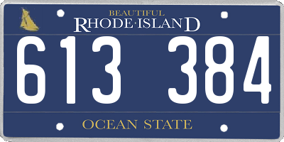 RI license plate 613384