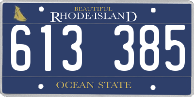 RI license plate 613385