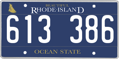 RI license plate 613386