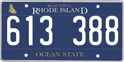 RI license plate 613388