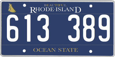 RI license plate 613389