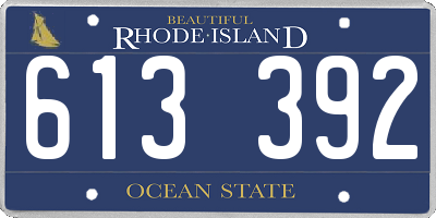 RI license plate 613392