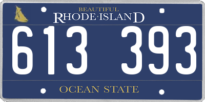 RI license plate 613393