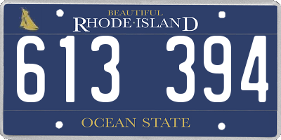 RI license plate 613394