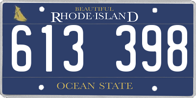 RI license plate 613398