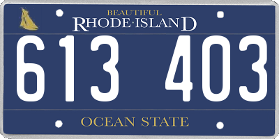 RI license plate 613403