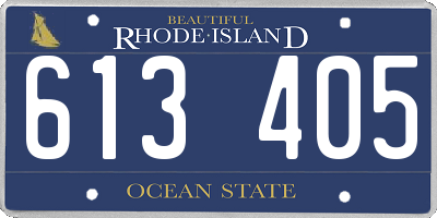 RI license plate 613405
