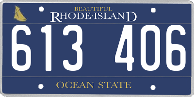 RI license plate 613406